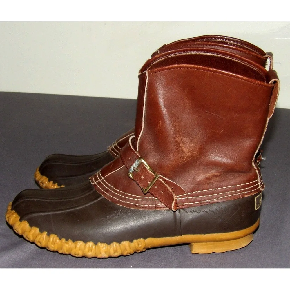 L.L. Bean Vintage Brown Buckle MAINE Hunting Show Duck Boots Men's 10M